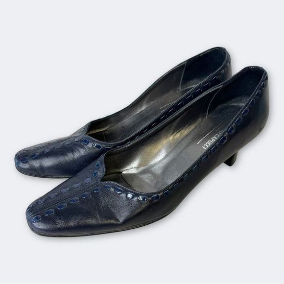 Vintage Roberto Cappuci Leather 90s Y2K Made in Italy Heels Shoes Size 10B - Picture 1 of 13
